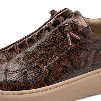 Marco Tozzi 2-23724-44 365 Cognac Snake Combi Slip On Trainers