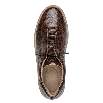 Marco Tozzi 2-23724-44 365 Cognac Snake Combi Slip On Trainers