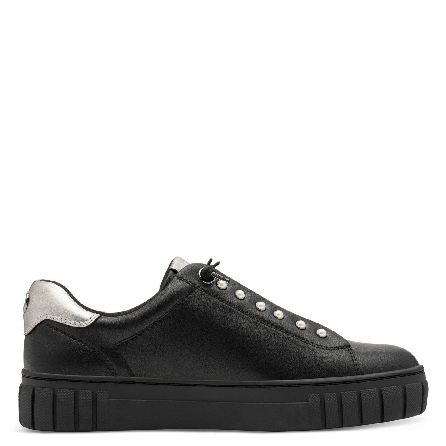 Marco Tozzi 2-23736-45 098 Black Silver Combi Slip On Trainers