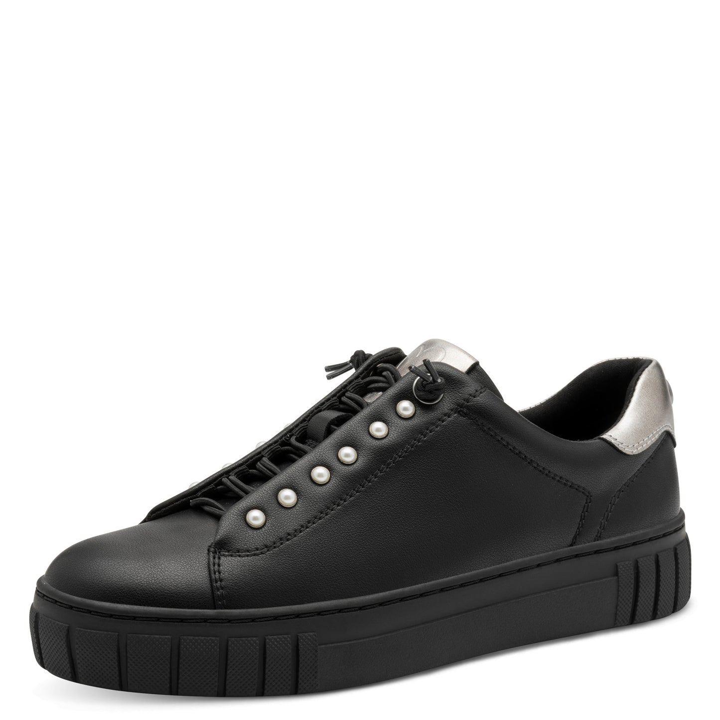 Marco Tozzi 2-23736-45 098 Black Silver Combi Slip On Trainers