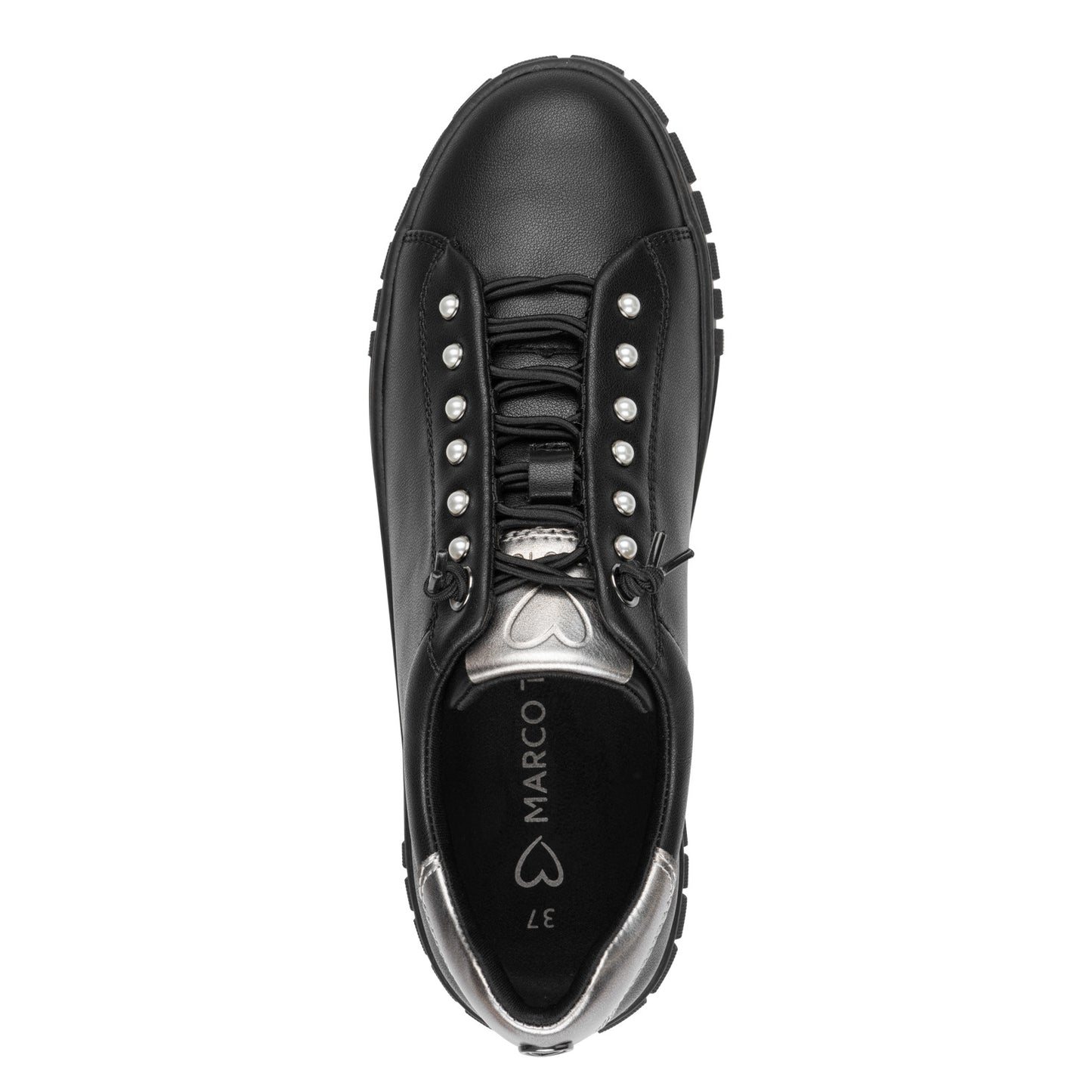 Marco Tozzi 2-23736-45 098 Black Silver Combi Slip On Trainers