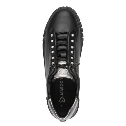 Marco Tozzi 2-23736-45 098 Black Silver Combi Slip On Trainers