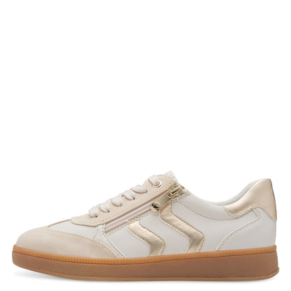 Marco Tozzi 2-23739-44 40M Cream & Gold Combi Trainers