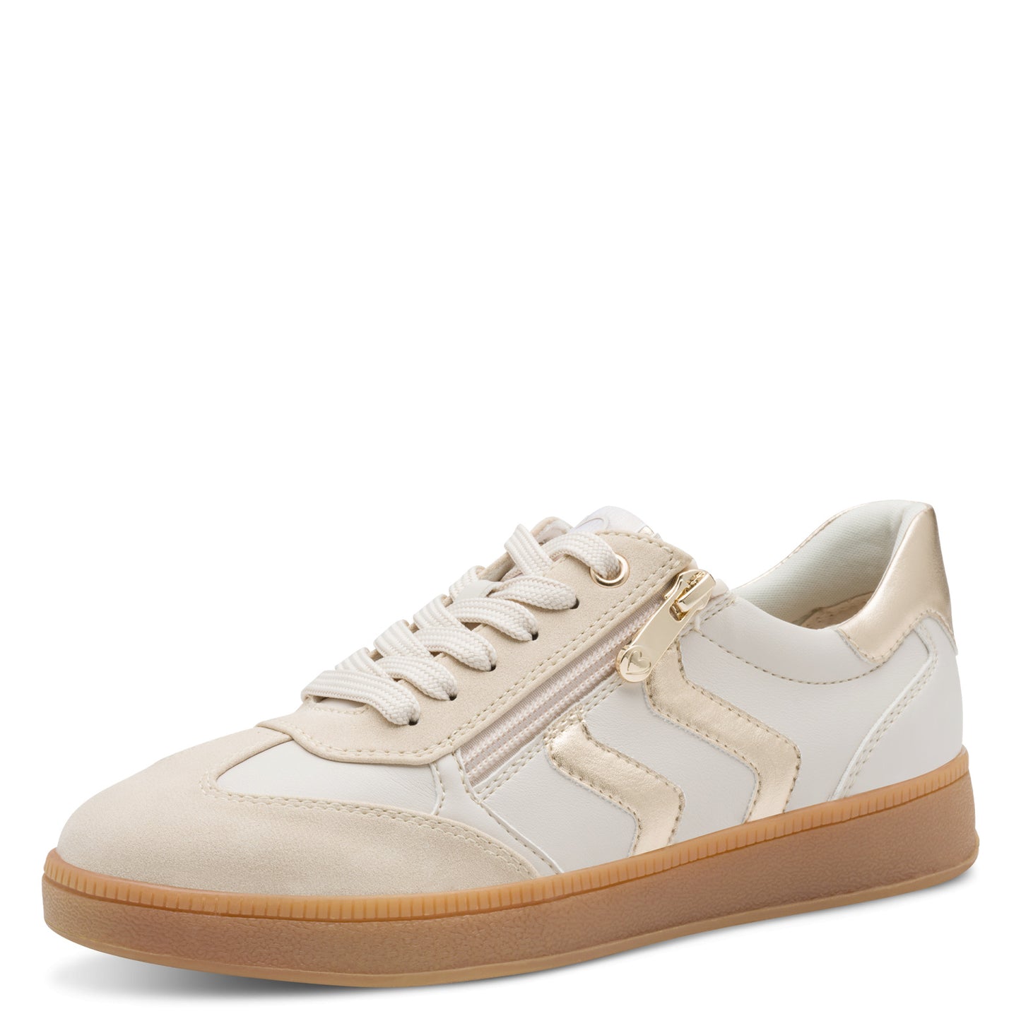 Marco Tozzi 2-23739-44 40M Cream & Gold Combi Trainers