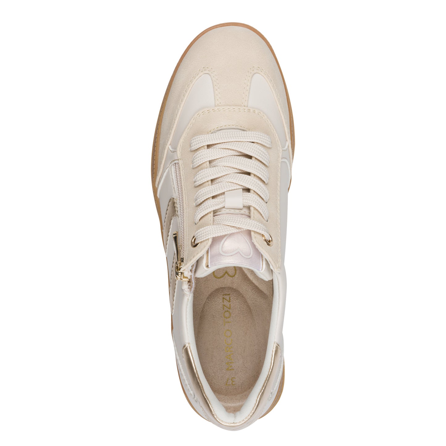 Marco Tozzi 2-23739-44 40M Cream & Gold Combi Trainers