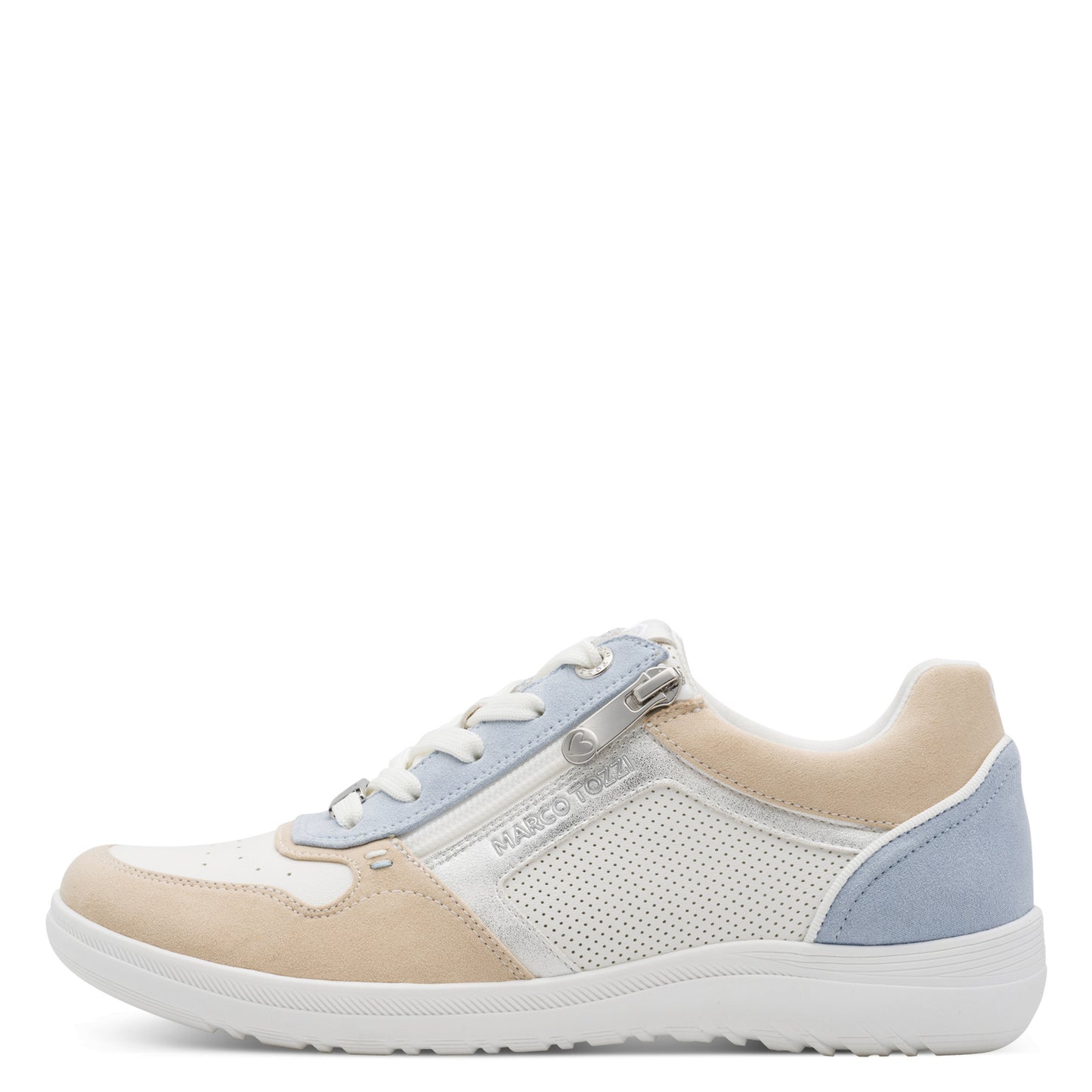 Marco Tozzi 2-23751-46 117 White & Light Blue Trainers