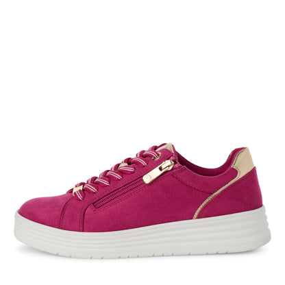 Marco Tozzi 2-23752-43 514 Pink & Gold Combi Trainers with Zip