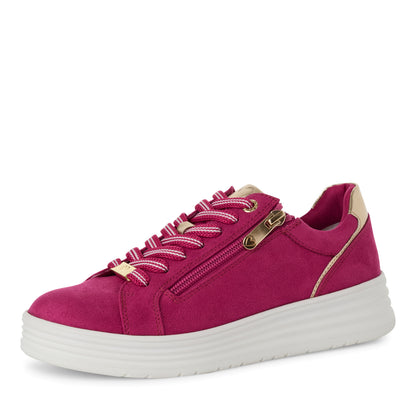 Marco Tozzi 2-23752-43 514 Pink & Gold Combi Trainers with Zip