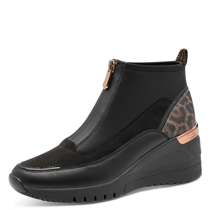 Marco Tozzi 2-24714-45 001 Black Combi Front Zip Boots