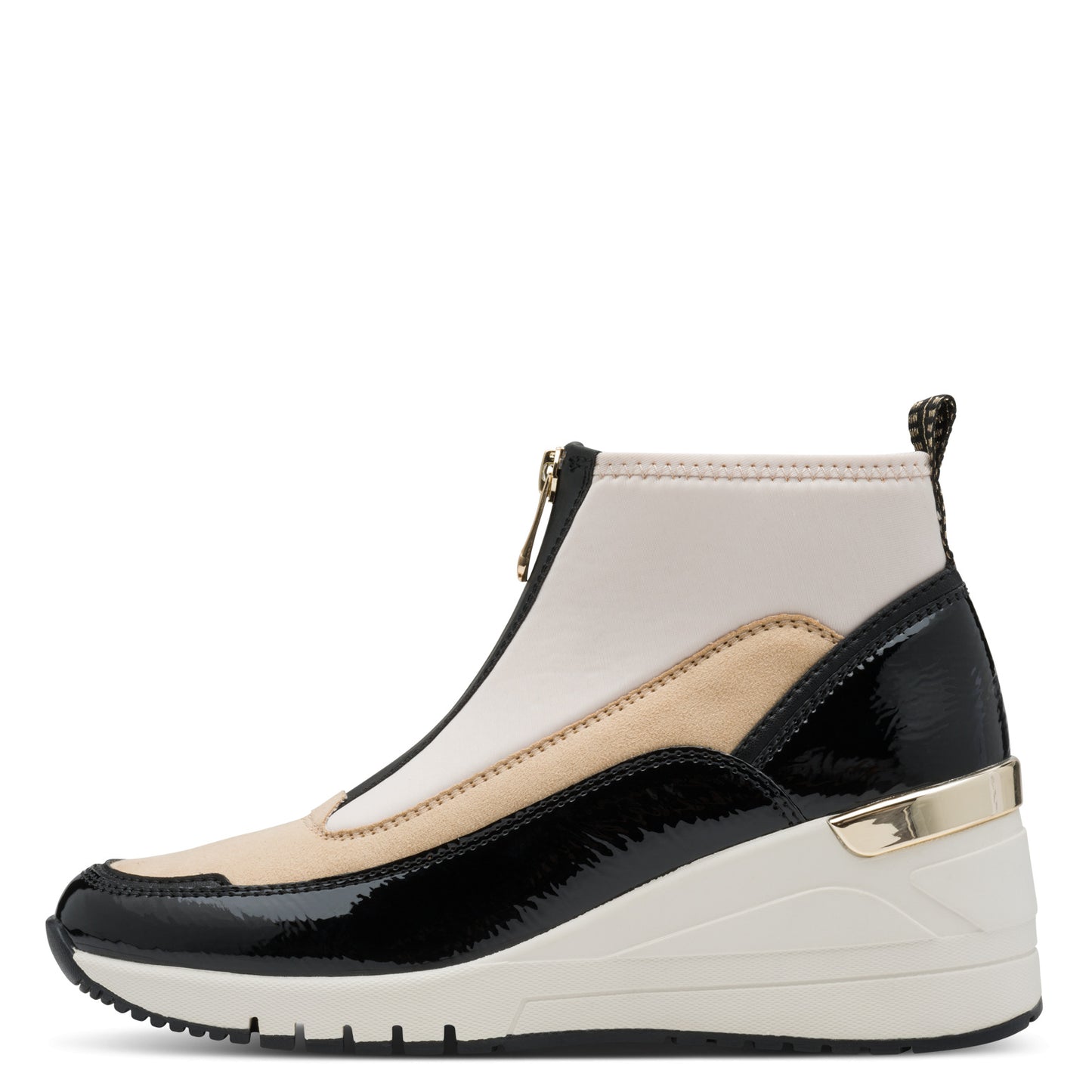 Marco Tozzi 2-24714-45 410 Cream & Black Combi Front Zip Boots