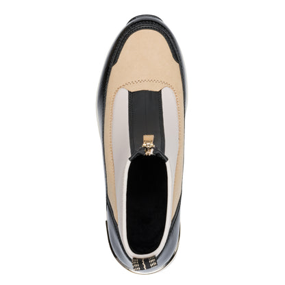 Marco Tozzi 2-24714-45 410 Cream & Black Combi Front Zip Boots