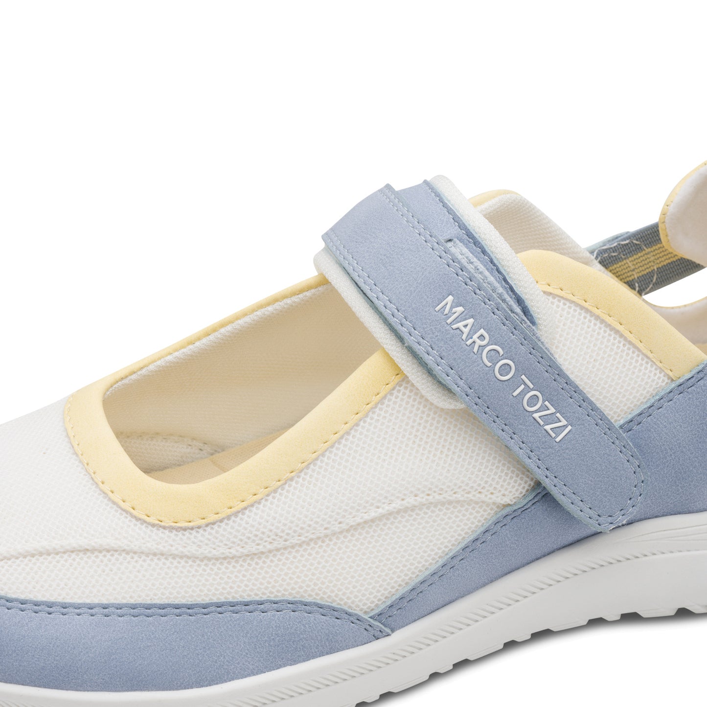 Marco Tozzi 2-24716-46 117 White & Light Blue Combi Velcro Shoes