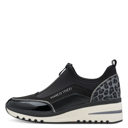 Marco Tozzi 2-24780-45 098 Black Combi Front Zip Sneakers