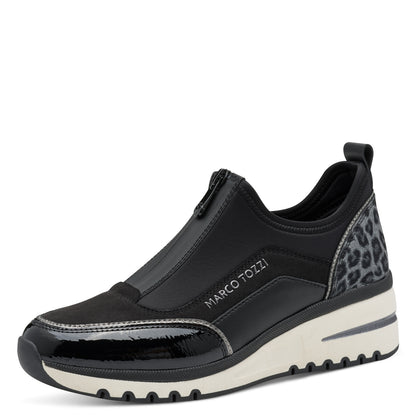 Marco Tozzi 2-24780-45 098 Black Combi Front Zip Sneakers