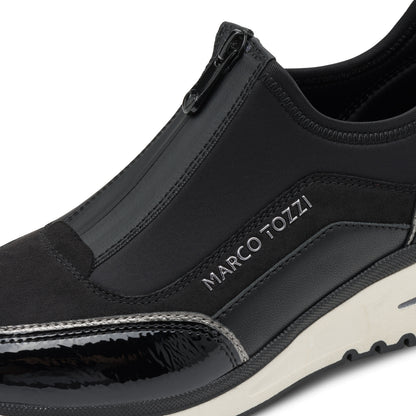 Marco Tozzi 2-24780-45 098 Black Combi Front Zip Sneakers