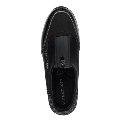 Marco Tozzi 2-24780-45 098 Black Combi Front Zip Sneakers