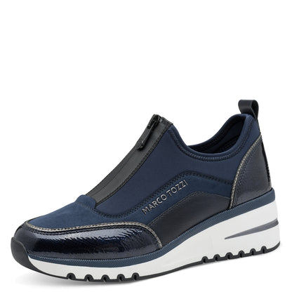 Marco Tozzi 2-24780-45 890 Navy Combi Front Zip Sneakers