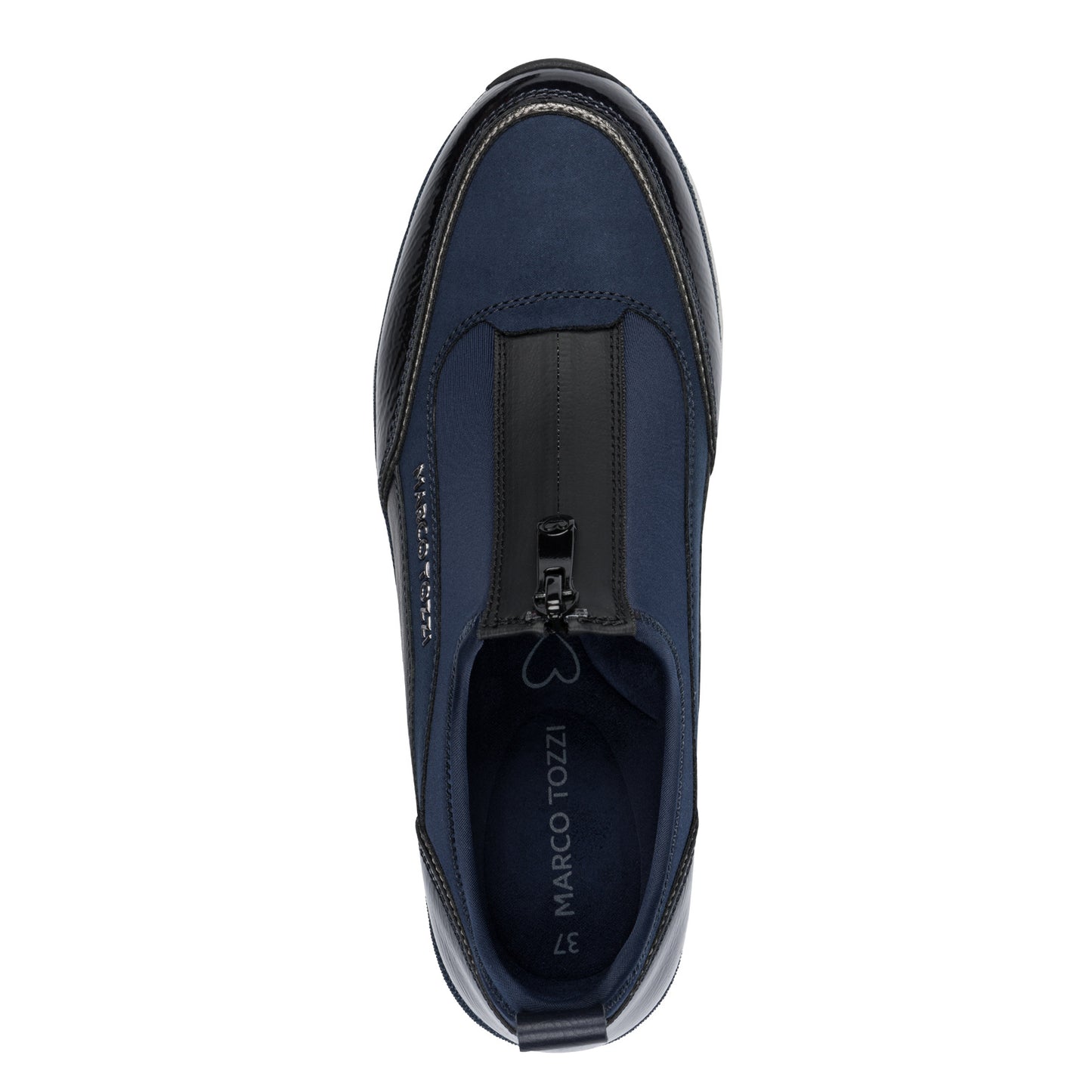 Marco Tozzi 2-24780-45 890 Navy Combi Front Zip Sneakers