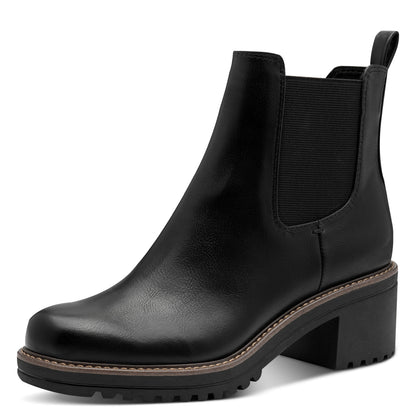 Marco Tozzi 2-25421-43 001 Black Block Heel Chelsea Boots