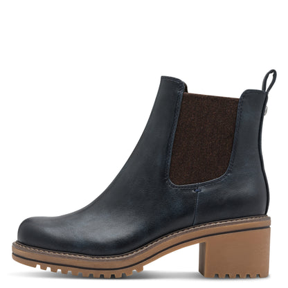 Marco Tozzi 2-25421-43 805 Navy Block Heel Pull On Chelsea Boots