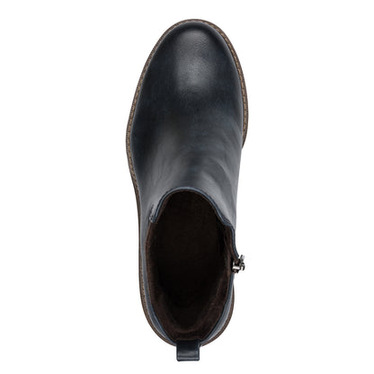 Marco Tozzi 2-25421-43 805 Navy Block Heel Pull On Chelsea Boots