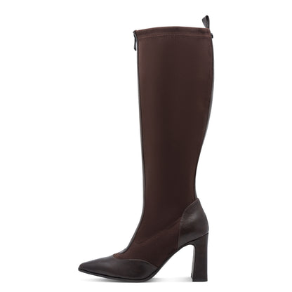 Marco Tozzi 2-25503-47 303 Mocca Combi Heeled Knee High Boots
