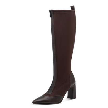 Marco Tozzi 2-25503-47 303 Mocca Combi Heeled Knee High Boots