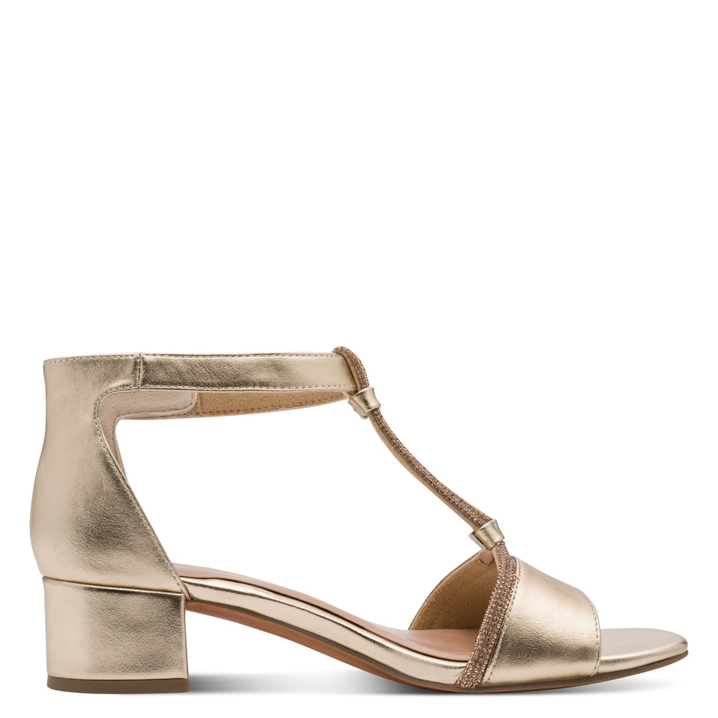 Marco Tozzi 2-28204-46 940 Gold Block Heel Sandals