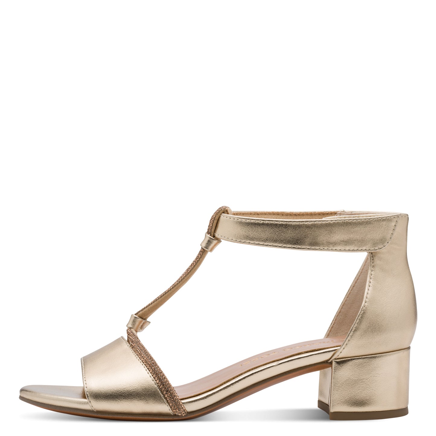 Marco Tozzi 2-28204-46 940 Gold Block Heel Sandals