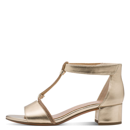 Marco Tozzi 2-28204-46 940 Gold Block Heel Sandals