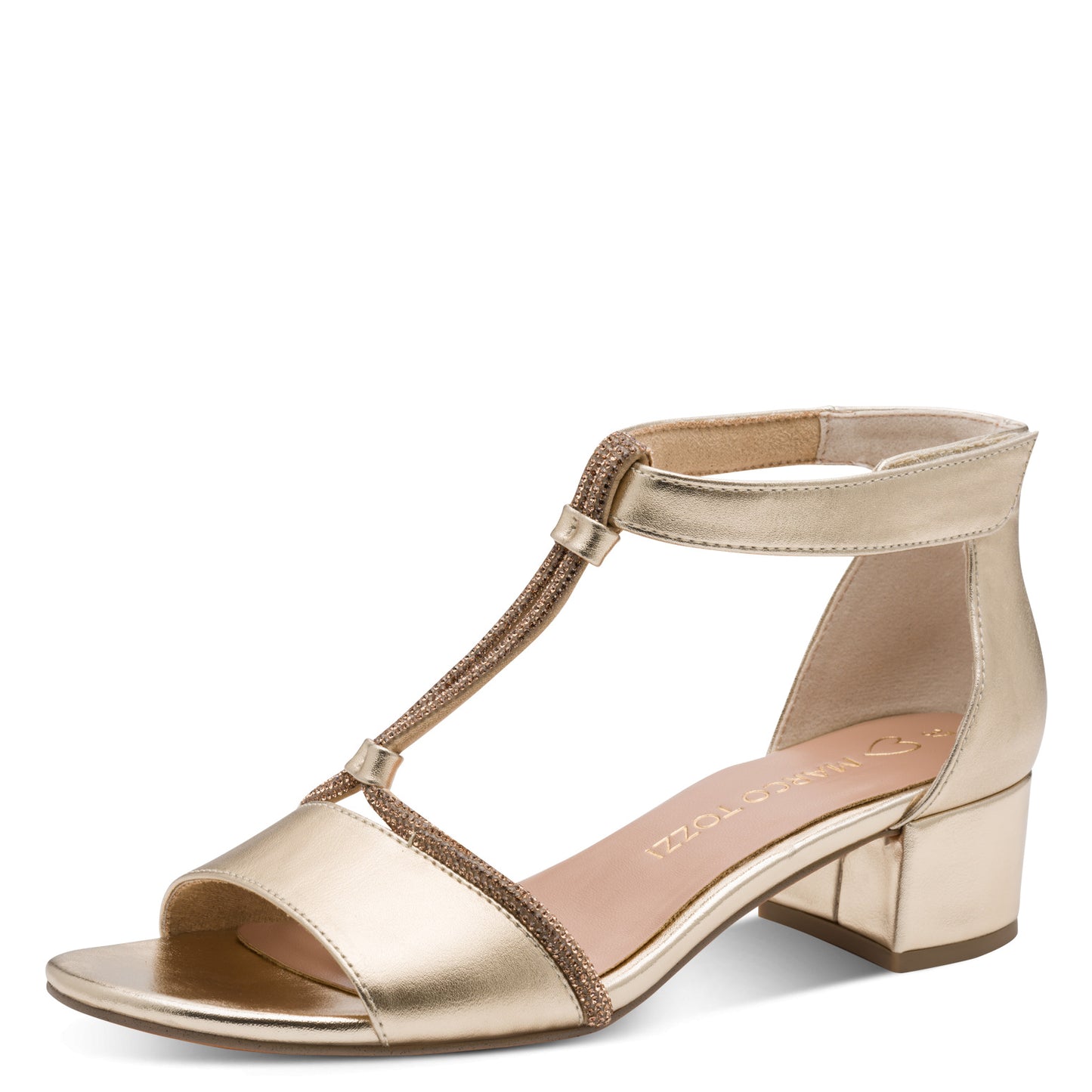 Marco Tozzi 2-28204-46 940 Gold Block Heel Sandals