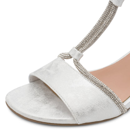 Marco Tozzi 2-28204-46 941 Silver Block Heel Sandals