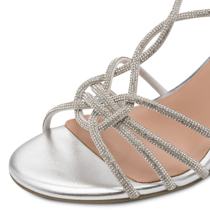 Marco Tozzi 2-28313-46 941 Silver Slingback Heel Sandals