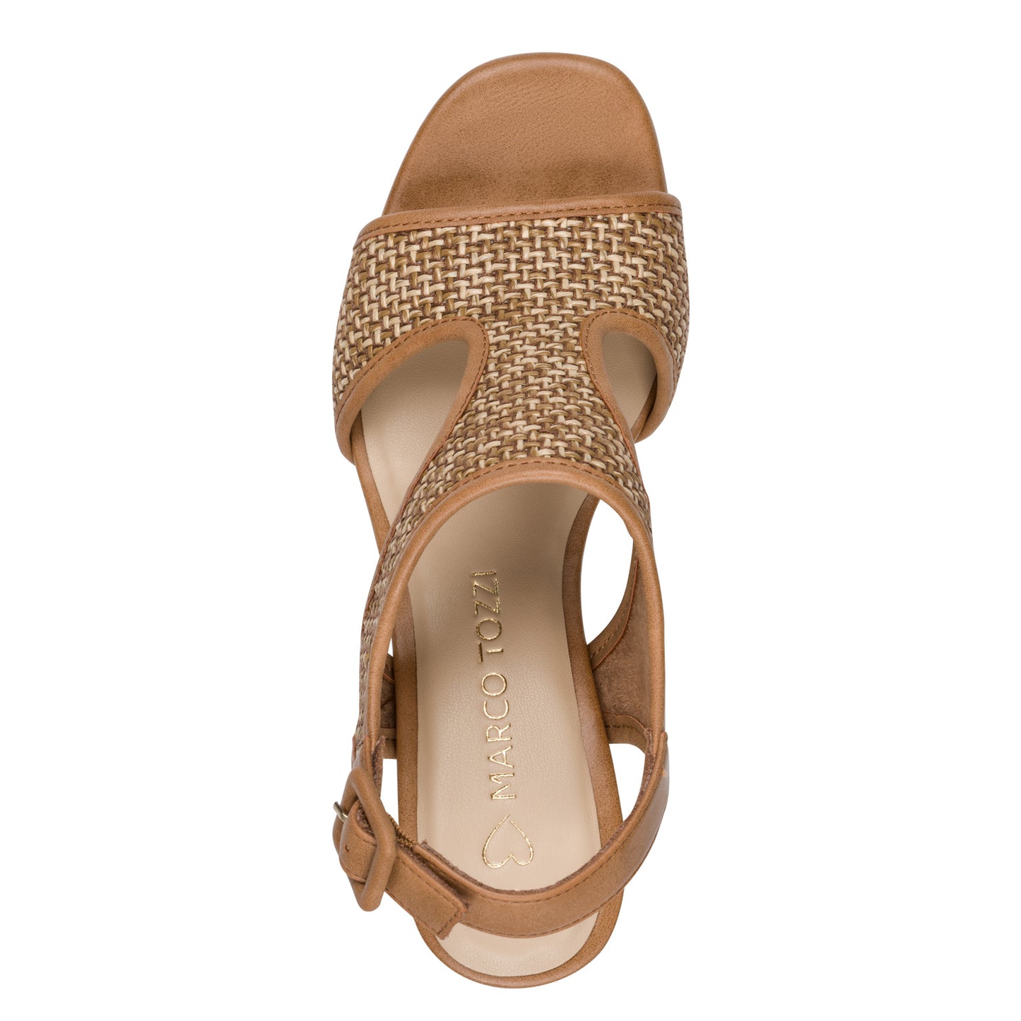 Marco Tozzi 2-28381-46 392 Cognac Tan Block Heel Sandals