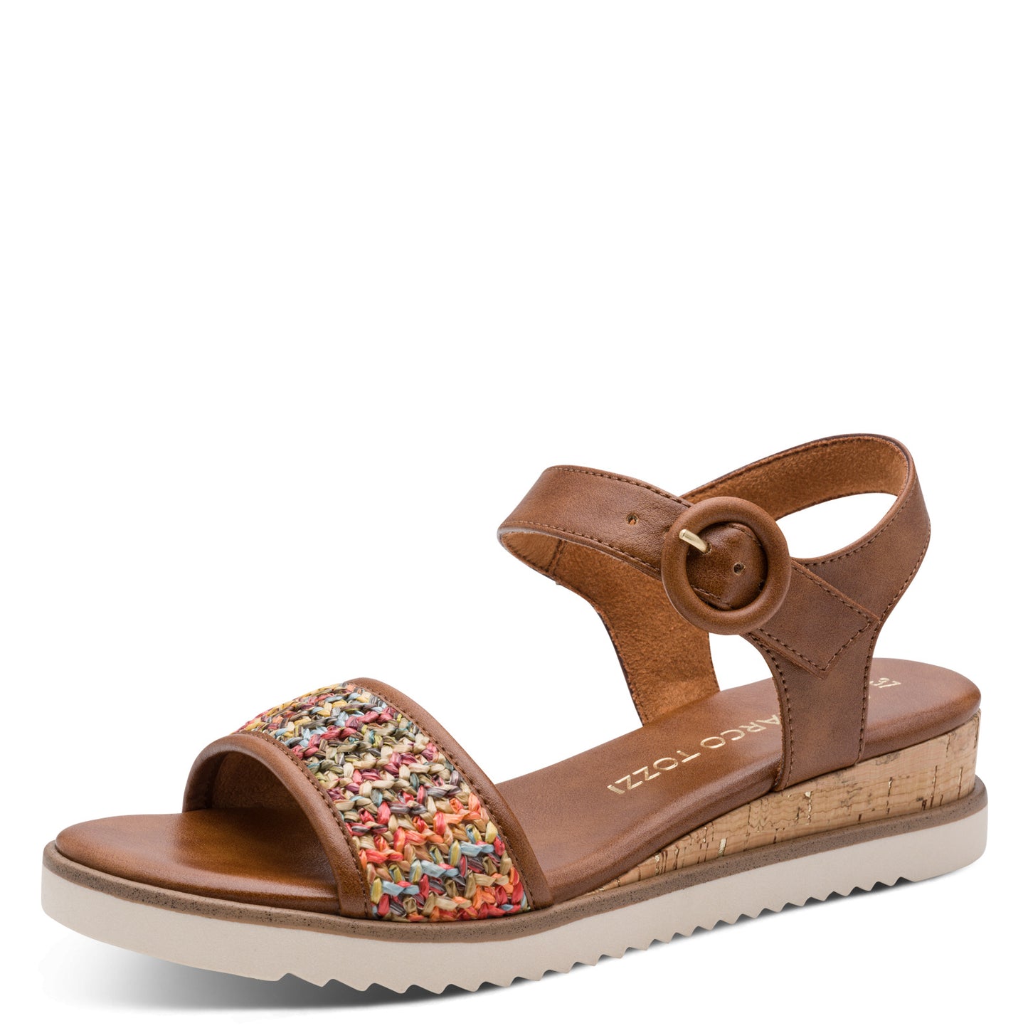 Marco Tozzi 2-28710-46 392 Cognac Tan Combi Sandals