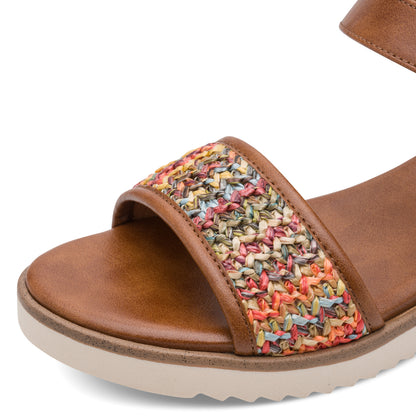 Marco Tozzi 2-28710-46 392 Cognac Tan Combi Sandals