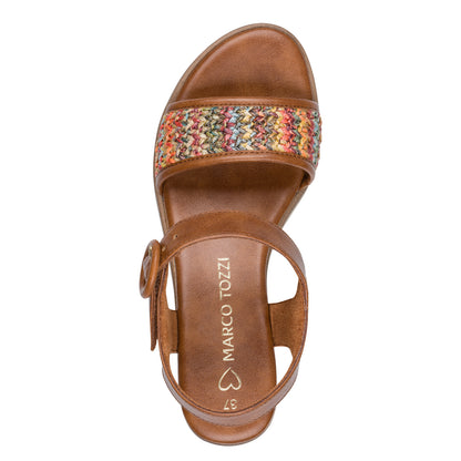 Marco Tozzi 2-28710-46 392 Cognac Tan Combi Sandals
