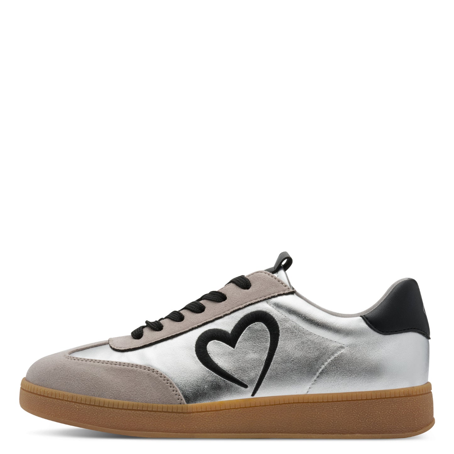 Marco Tozzi 2-83701-44 948 Silver Combi Black Heart Trainers