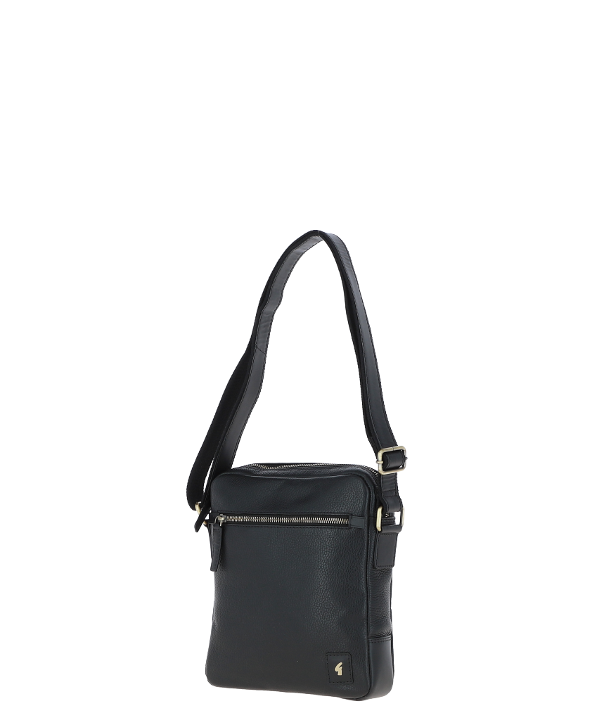 Gabicci LOGAN Black Leather Cross Body Bag