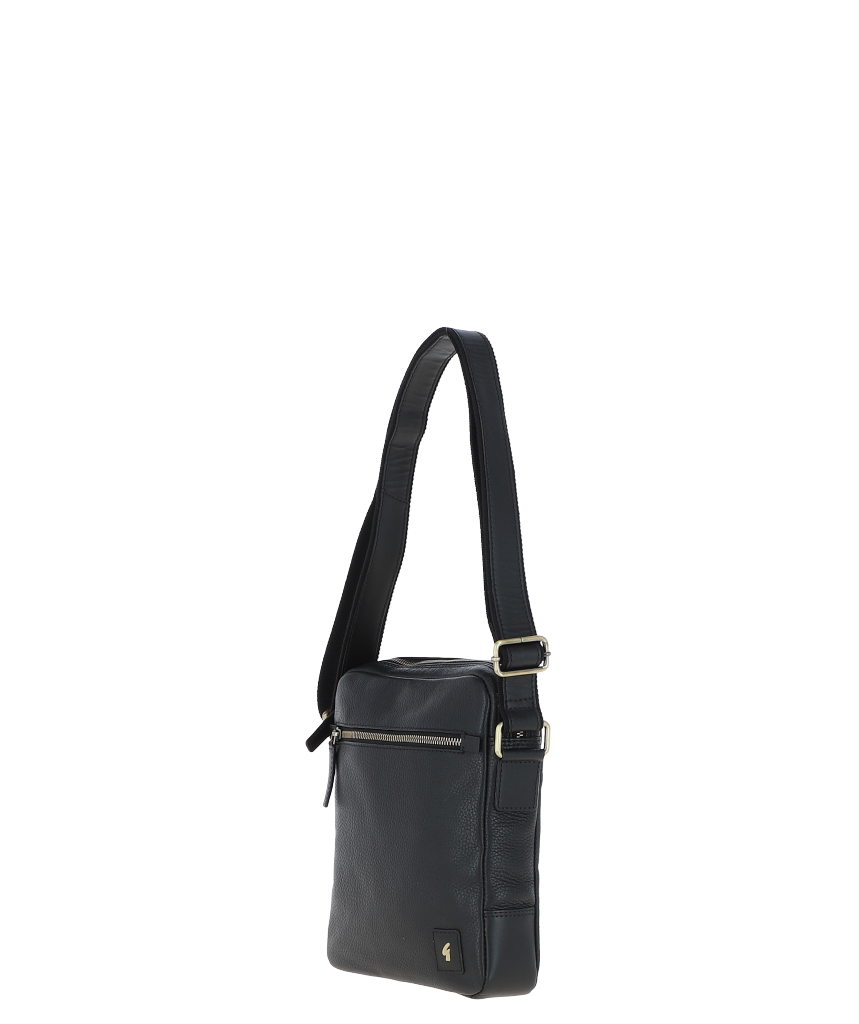 Gabicci LOGAN Black Leather Cross Body Bag