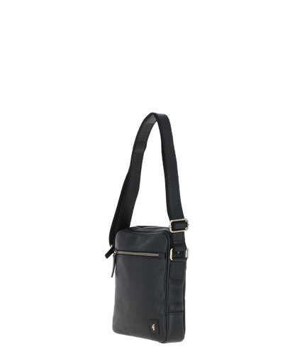 Gabicci LOGAN Black Leather Cross Body Bag