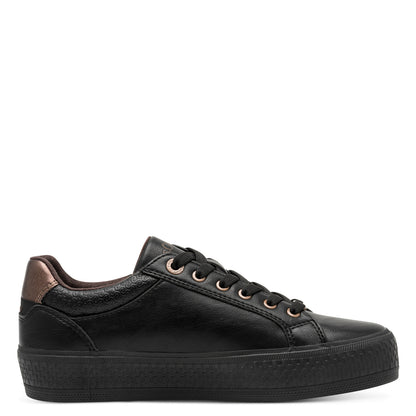 s.Oliver 5-23600-42-007 Black & Bronze Combi Trainers with Zip