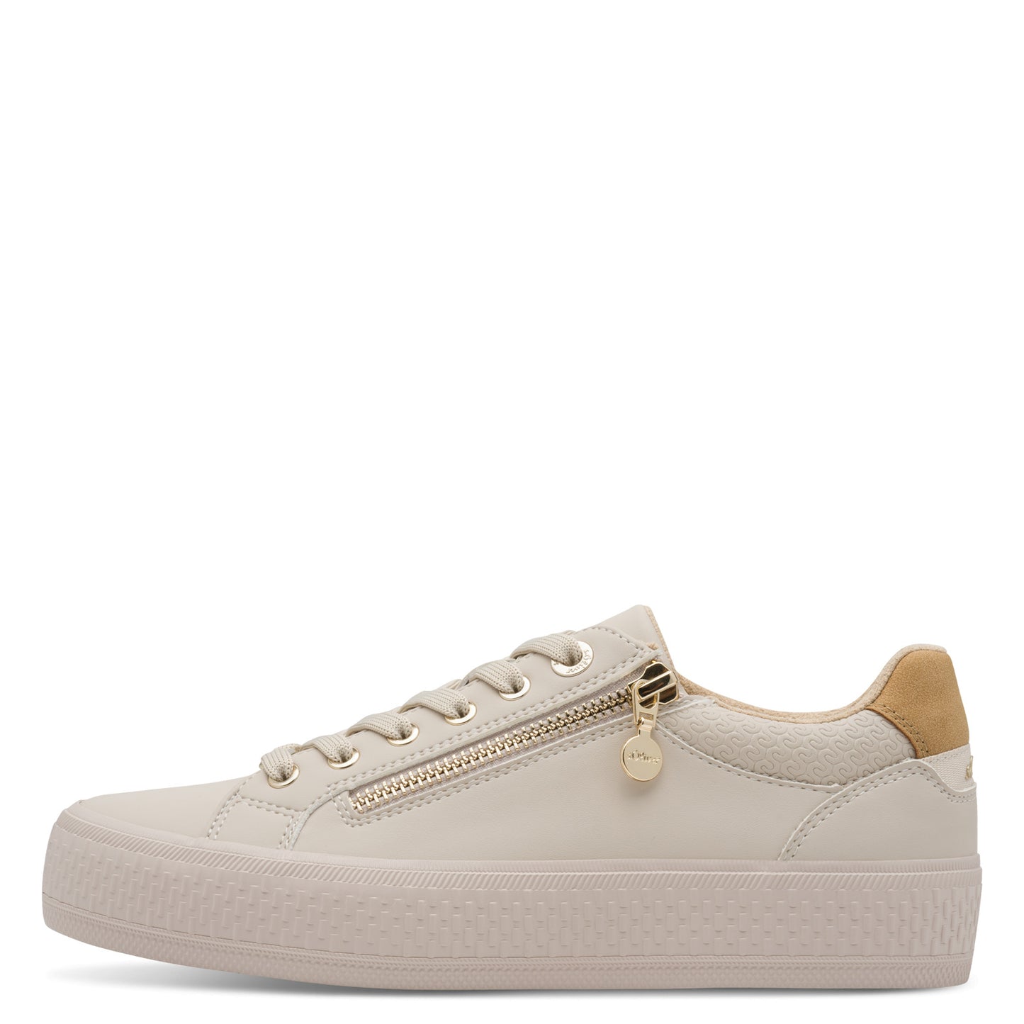 s.Oliver 5-23600-42-4A0 Beige Trainers with Zip