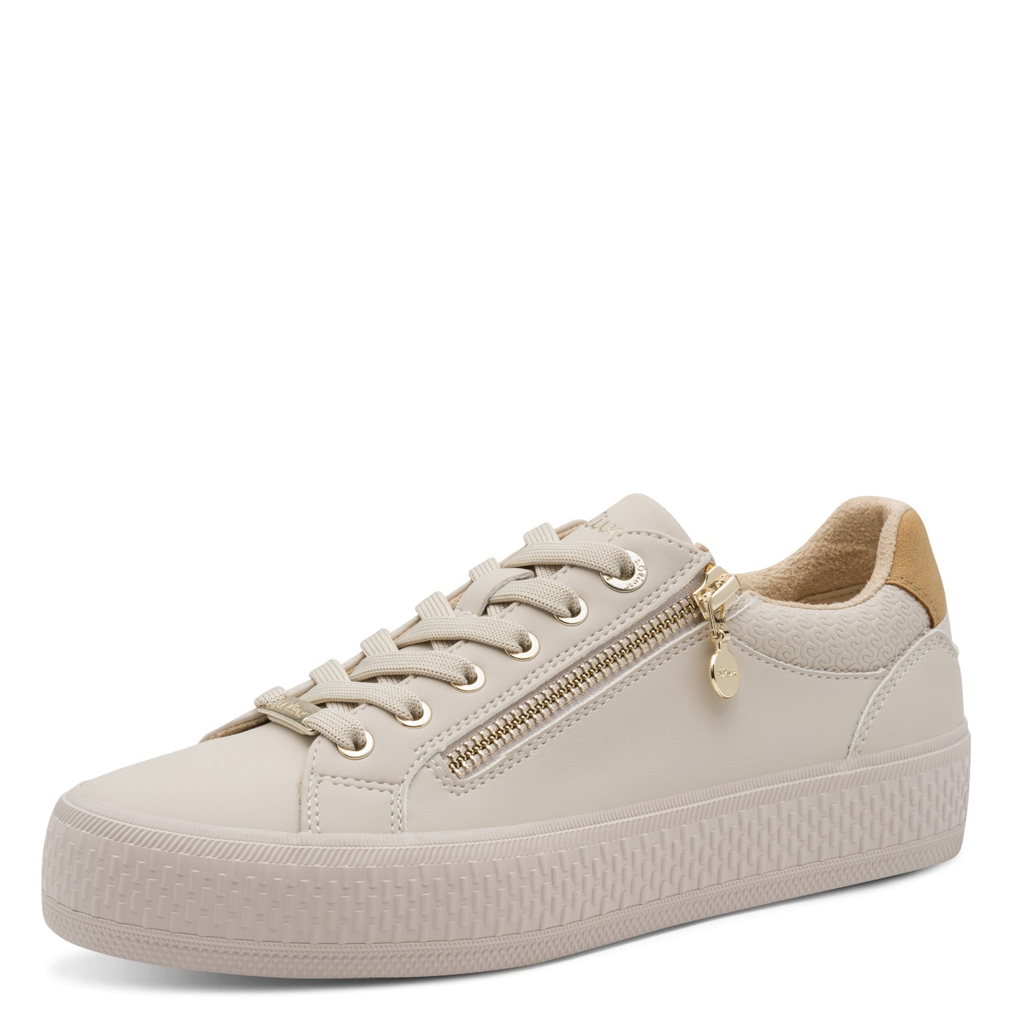 s.Oliver 5-23600-42-4A0 Beige Trainers with Zip