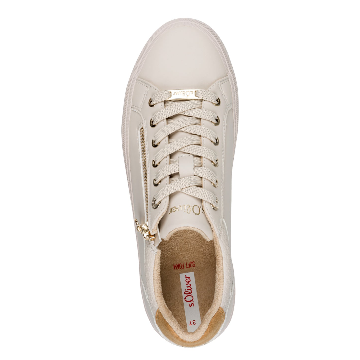 s.Oliver 5-23600-42-4A0 Beige Trainers with Zip
