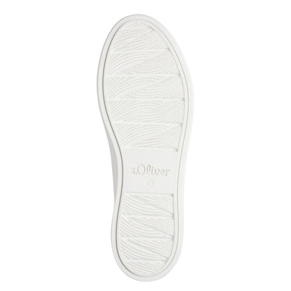 s.Oliver 5-23603-43-100 White Trainers with Gold Heel