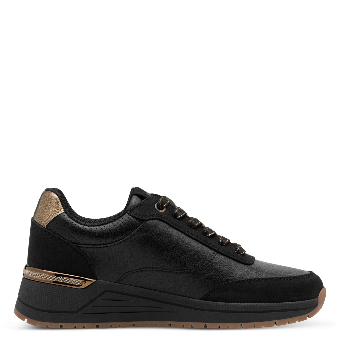 s.Oliver 5-23613-45-001 Black Trainers with Gold