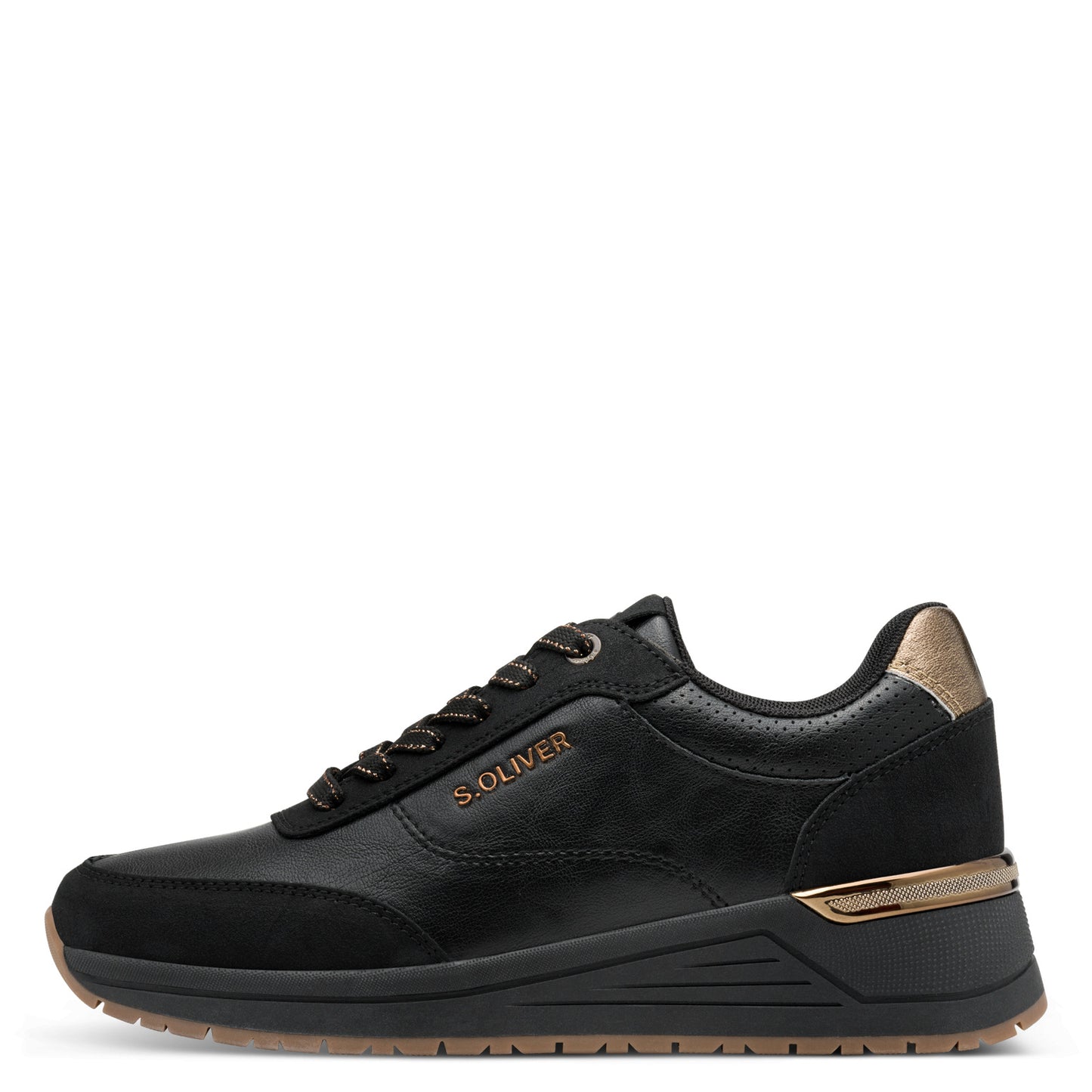 s.Oliver 5-23613-45-001 Black Trainers with Gold