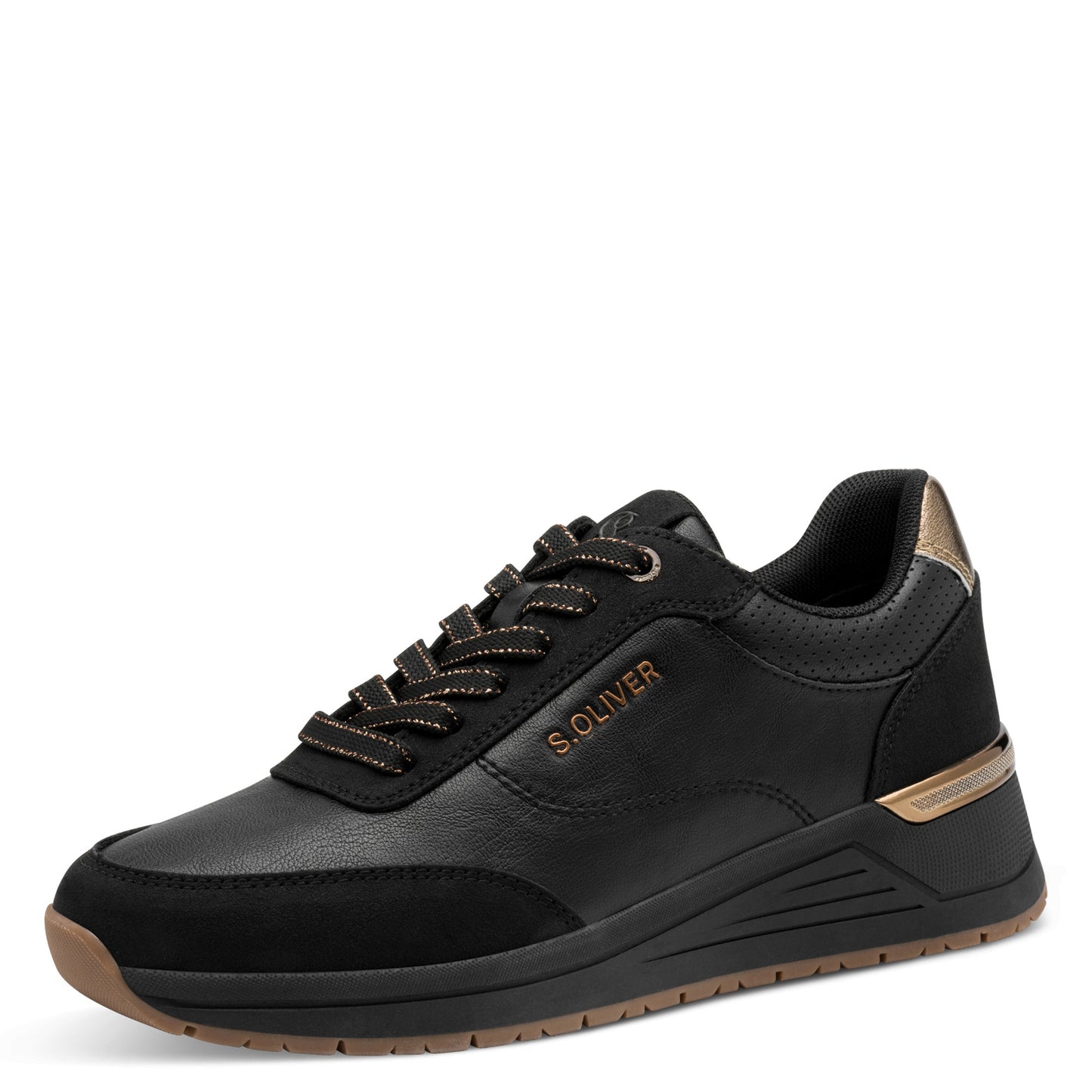 s.Oliver 5-23613-45-001 Black Trainers with Gold