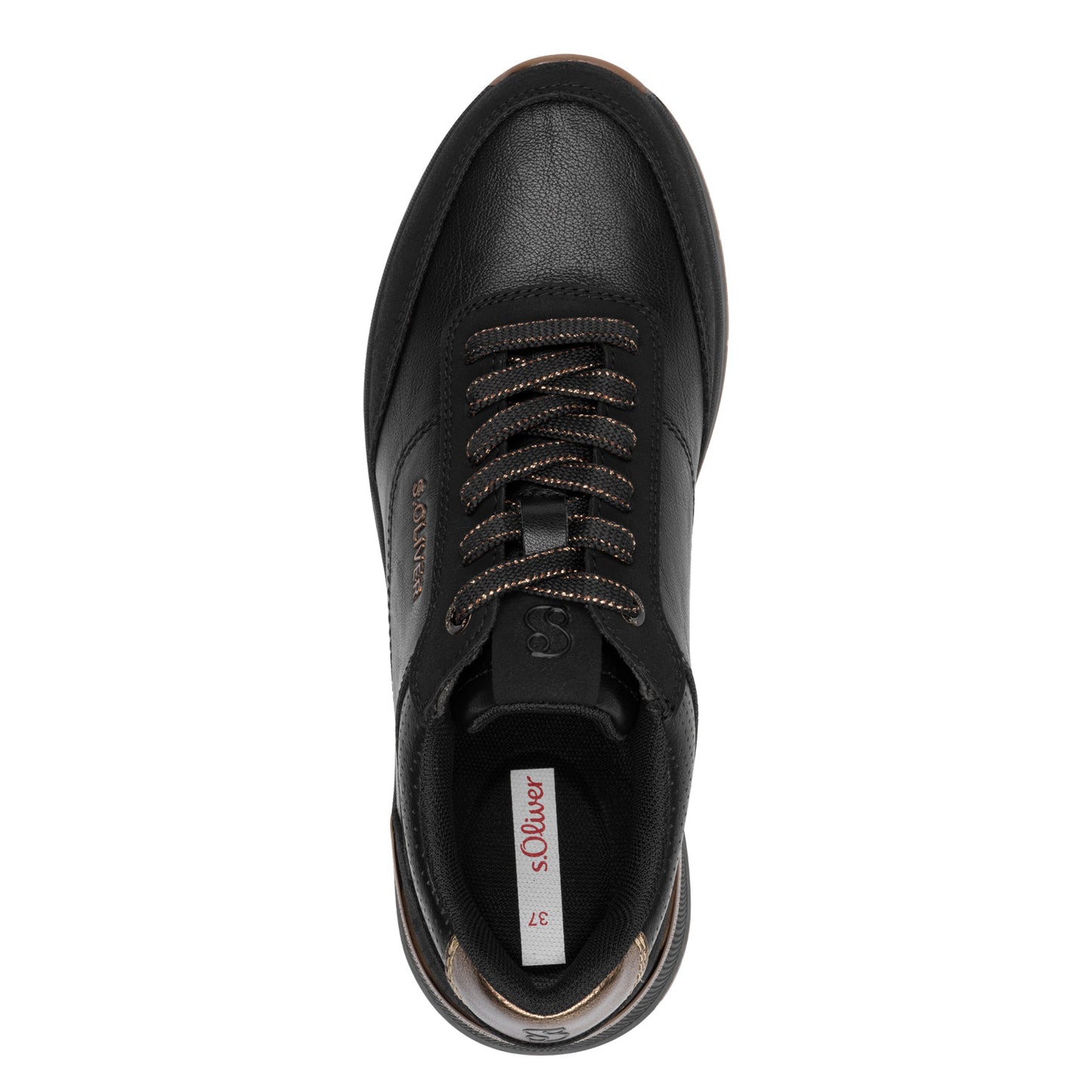 s.Oliver 5-23613-45-001 Black Trainers with Gold